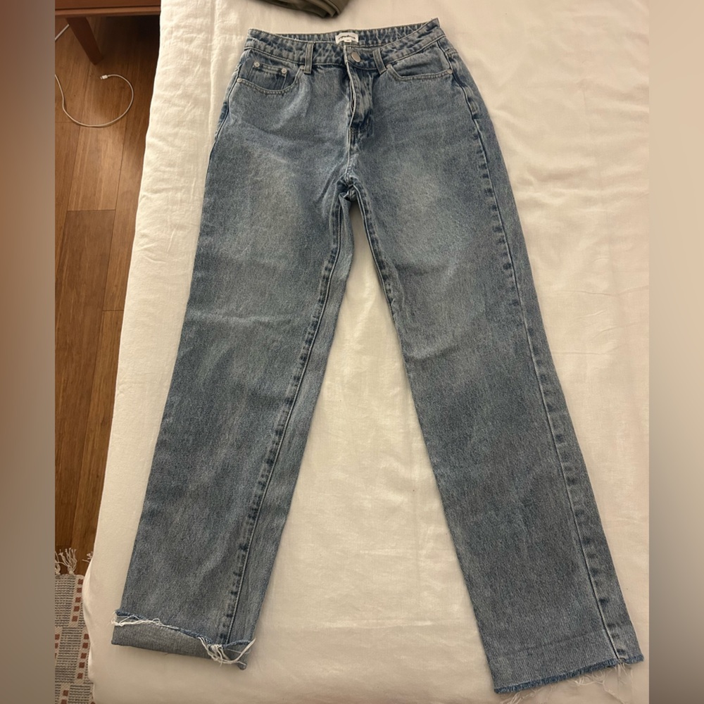 Classic Light Wash Straight Leg Jeans